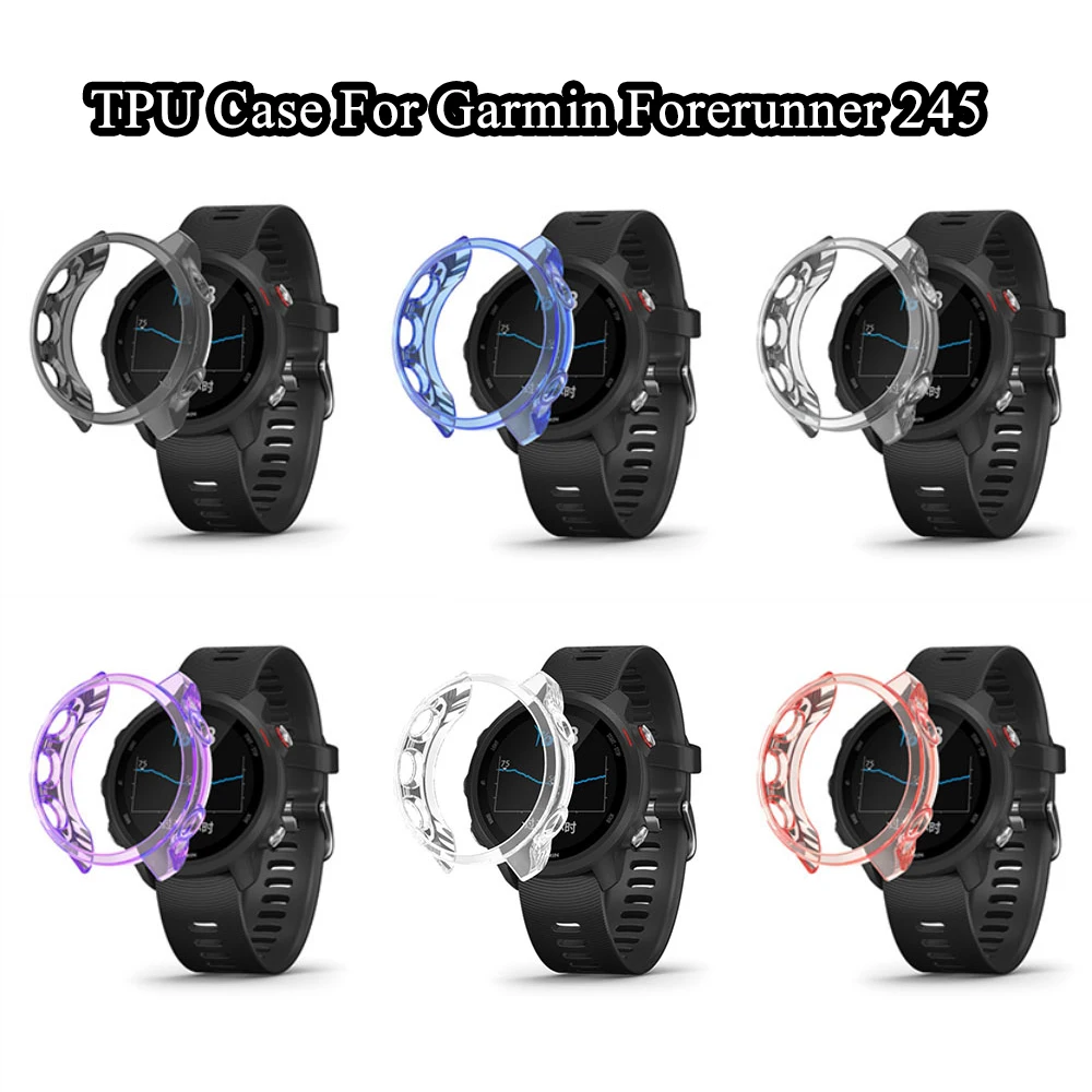 Высококачественный чехол-бампер с рамкой для часов Garmin Forerunner 245, защитные аксессуары, мягкий полупрозрачный чехол для часов из ТПУ