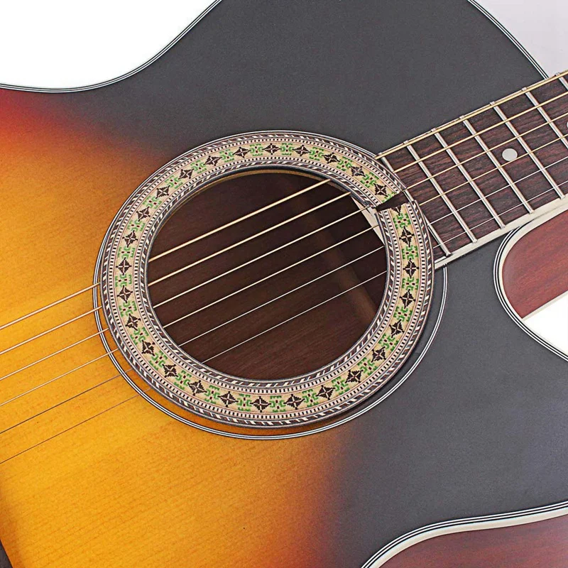 ABUO-1Pc Классическая гитара деревянная инкрустированная Soundhole розетка акустической гитары деревянная часть