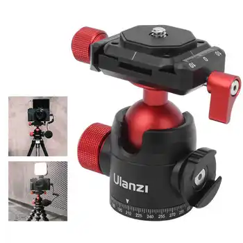 

Ulanzi U-70 Aluminium Alloy Panoramic Volg Ballhead with Dual Cold Shoe Vlog Tripod Head for Camera LED Video Light Microphone