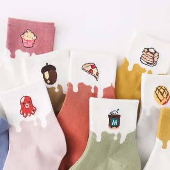 

Creative Food Funny Socks Women Korean Style Bread Cake Pizza Ice Cream Juice Cute Socks Harajuku Calcetines Mujer Divertidos
