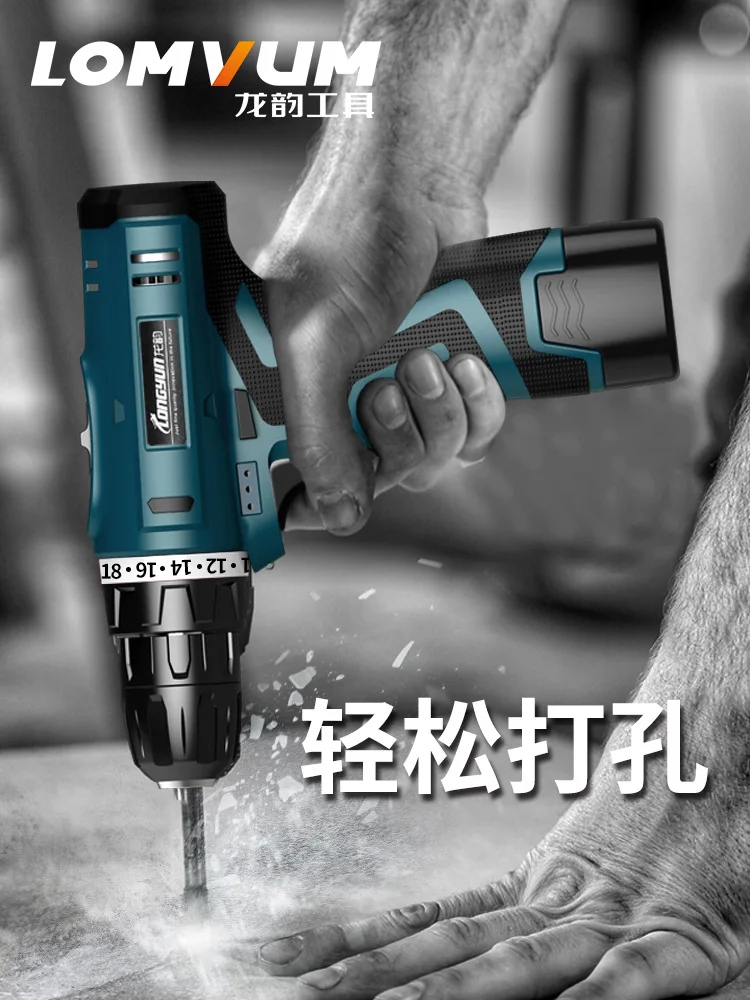 Lypeh 12V Lithium Electric Drill Rechargeable Hand Drill Small Pistol Drill Electric Drill Multi-functional Household Electric S