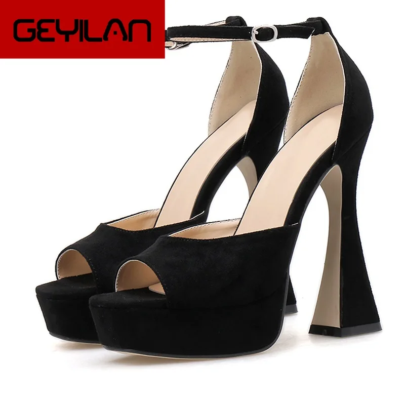 

Summer Sexy Sandals Open Toe Platform Thick Heels Woman Shoes Rome Style Leather Buckle Runawy Dress Heels Sandal Drop Ship