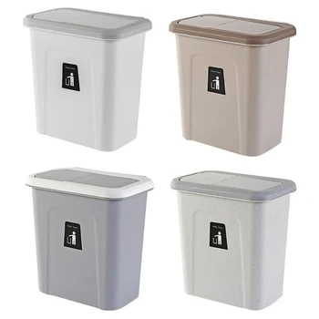 

Kitchen Push Cover Trash Can Hanging Fruit And Vegetable Skin Kitchen Garbage Storage Bucket Simple Storage Box White