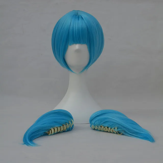 Sallyfaceサリー顔サリーコスプレウィッグブルー2つのクリップ  