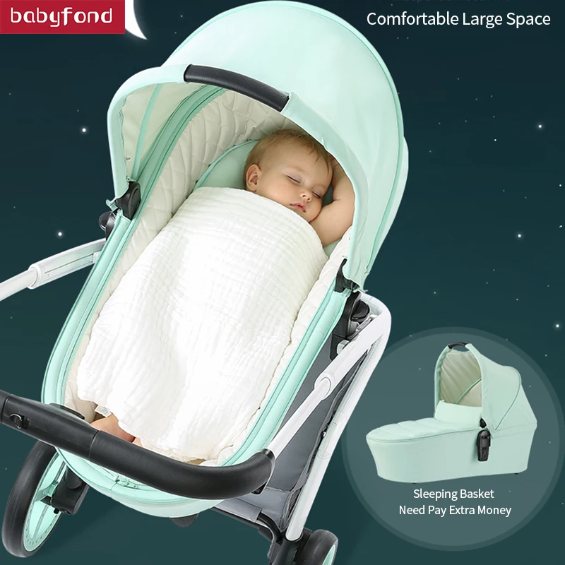 Babyfond светильник, детская коляска с высоким ландшафтом, может лежать в двух направлениях, складной зонт, детская коляска