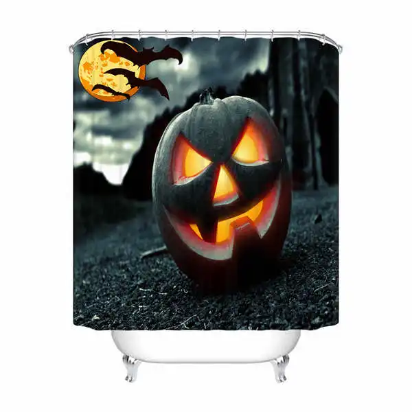 Shower Curtain Пользовательские водонепроницаемый Душ занавес лицо мультфильм Хэллоуин печатных ванная комната декор различных размеров#180324-01-34 - Цвет: Shower Curtain