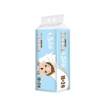 

12 Rolls Of Toilet Paper Household Wood Roll Paper Toilet Paper Coreless Web toilet paper roll bathroom supplies White new