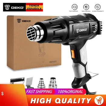

DEKO 220V 2000W Heat Gun, Hot Air Gun Variable Temperature Electric Paint Gun With 4-Nozzles Hot Air Gun