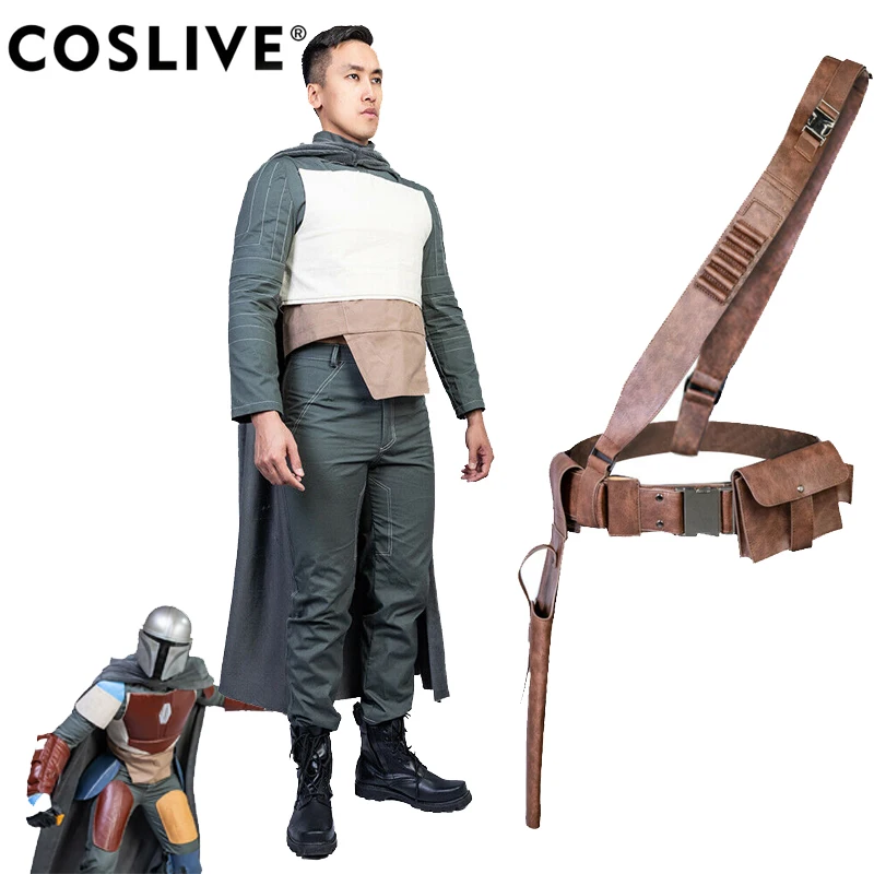 Мужской костюм мандалорианского костюма Xcoser кожаный ремень реквизит для косплея