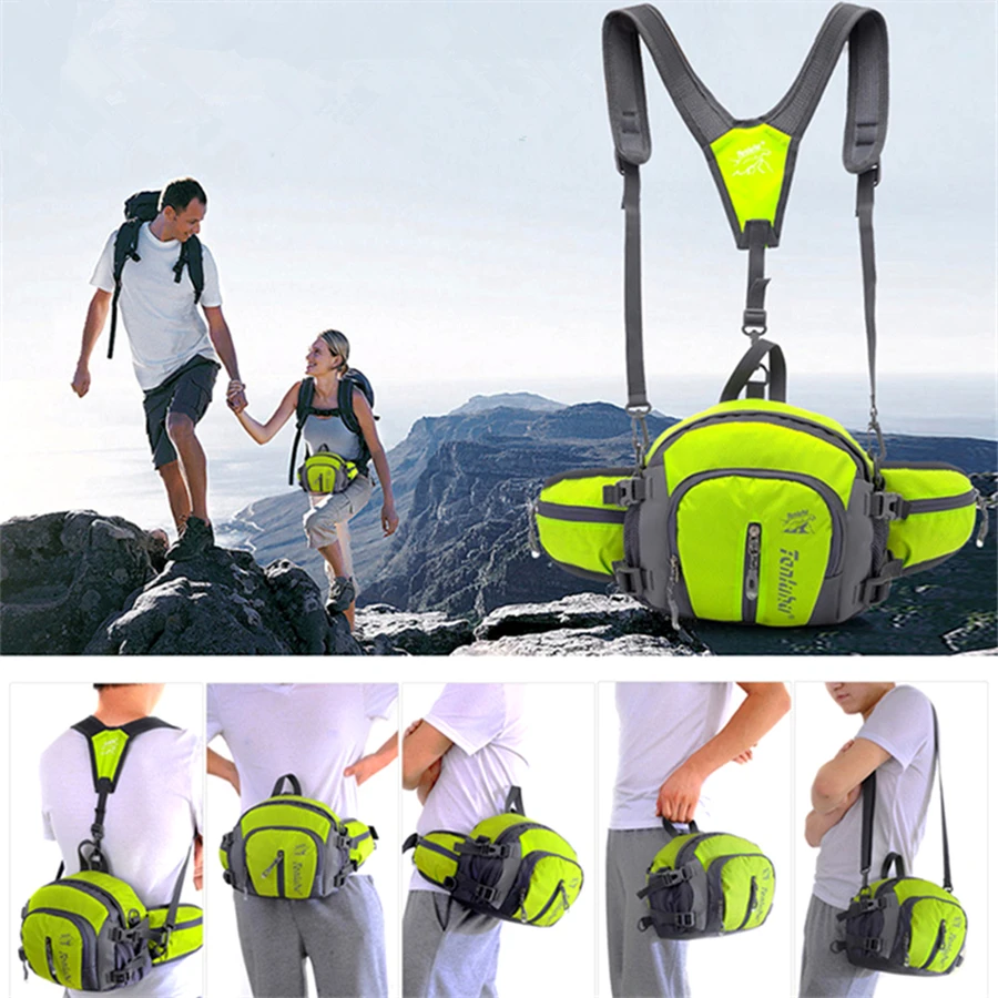 5 in 1 Multifunction Men Women Waist Bag Pack Waterproof Outdoor Sports Belt Bags Hiking Jogging Running Backpack Cycling Bags 2