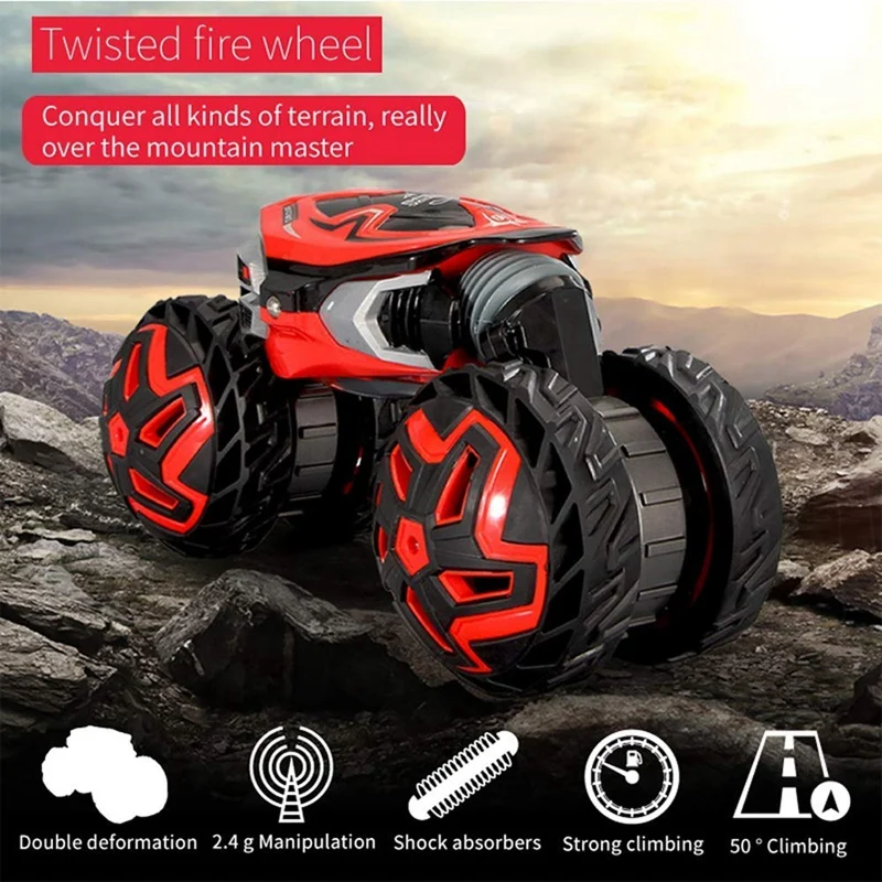 RC Truck, High Speed Transform Remote Control Car 2.4Ghz Off-Road Electric Motors Vehicles 4WD Rock Crawler Toy Best Gift for Ki