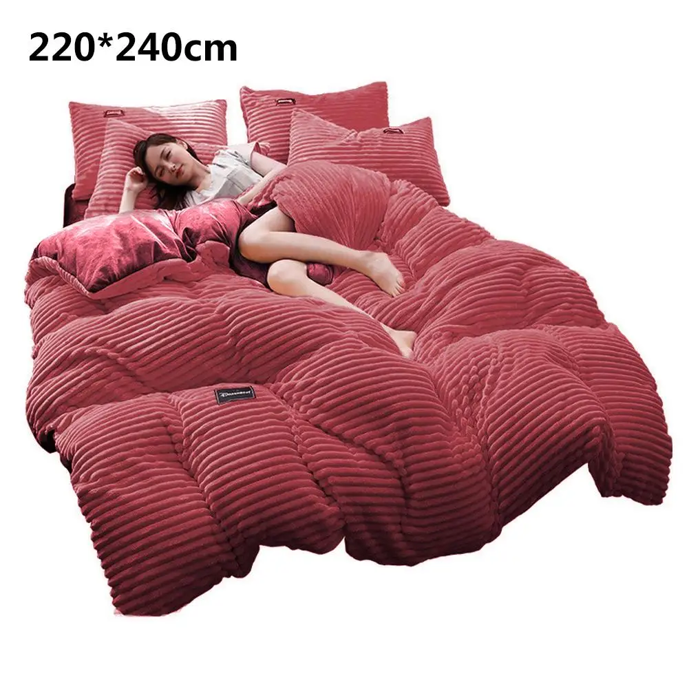 B 200X230cm Простой фланелевый пододеяльник, набор постельного белья, комплект постельного белья с наволочкой, Комплект постельного белья, одинарный, двойной, полный размер, покрывало, простыня - Цвет: B 200X230cm