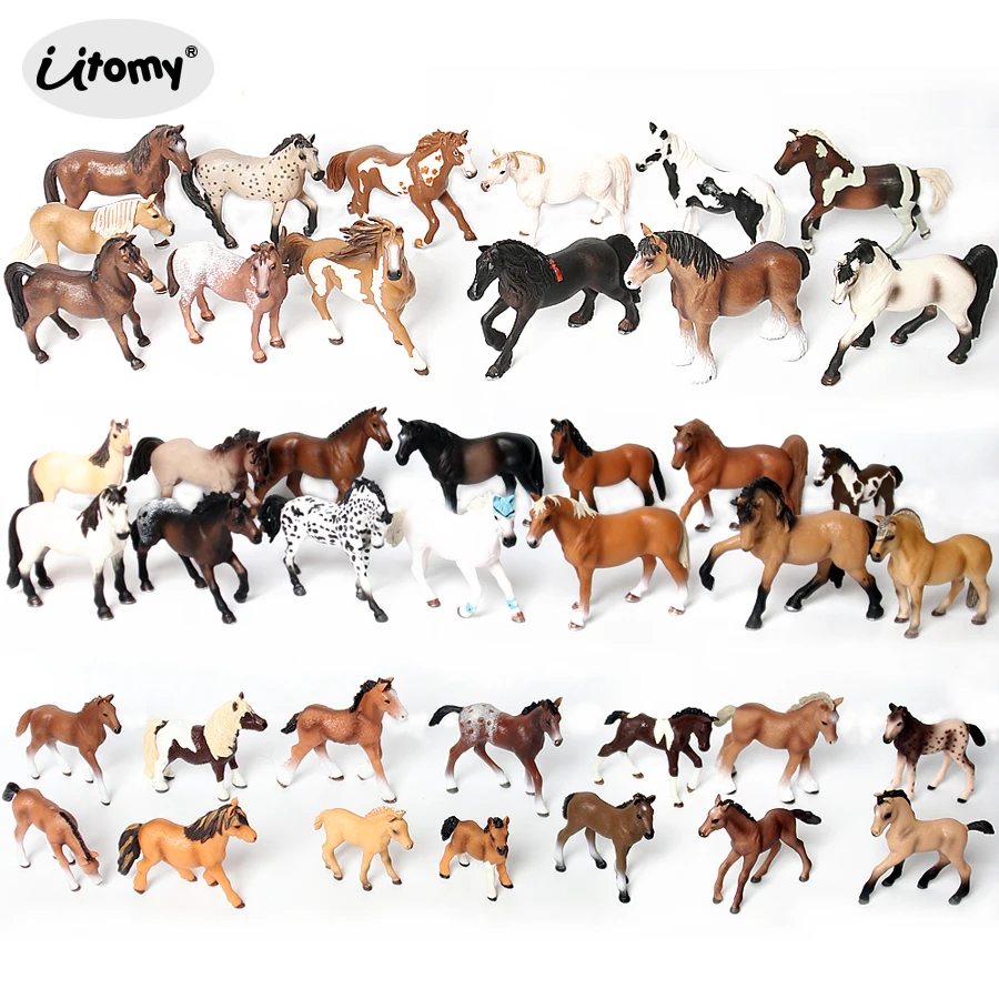 

Realistic Horse Collectible Foal Figurines Set, farm Animals Horse animal model Action Figure Cake Toppers Gift Pack kids toy