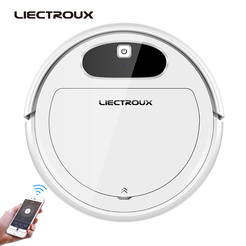 Робот-пылесос Liectroux 11S, приложение WiFi, гироскоп и 2D-навигация по карте,электрический контрольный воздушный насос резервуар для воды,влажная уборка