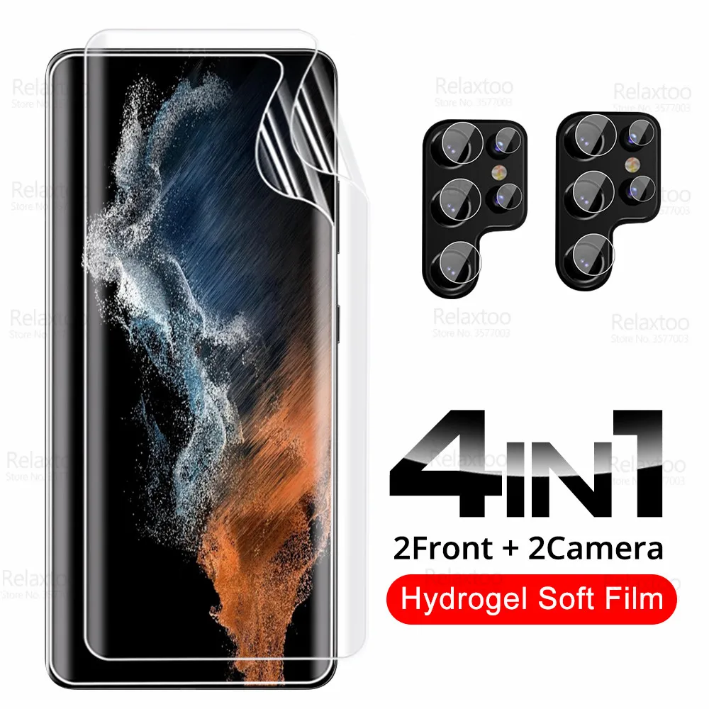 Pellicola Idrogel 4 In 1 Per Samsung Galaxy S22 Ultra Pellicola Protettiva Per Schermo Samsung 22 S 22 Plus S22Ultra 5G Pellicola Protettiva Per Fotoc