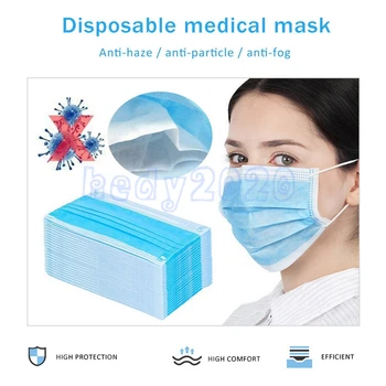 

Disposable face mask Non Woven Anti-dust mouth masks Safe Breathable protetive fast shipping instock