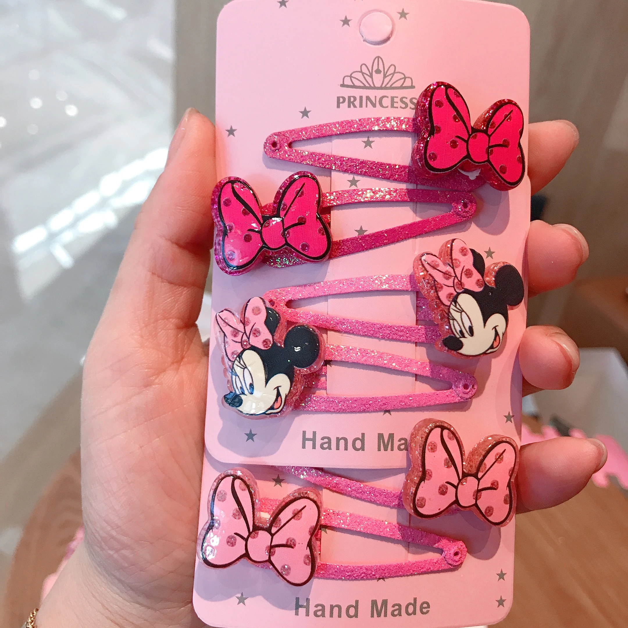 4 ピース セットピンク漫画の動物ミニーアイコンヘアピンかわいい弓ヘアクリップ新デザインヘッド磨耗キッズパーティーギフト 頭の装飾 Girl S Hair Accessories Aliexpress