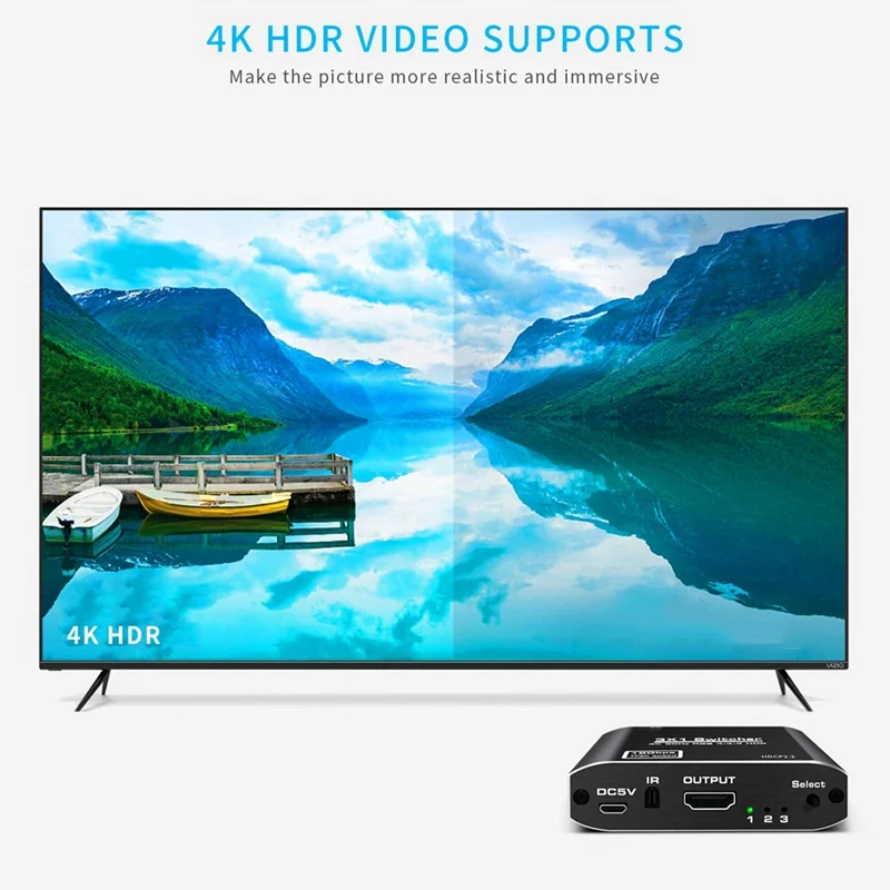 HDMI 2,0 Switcher 4K 60Hz HDR 3 в 1 выход HDMI Switcher сплиттер для Mi Box PS4 nintendo Switch PC(EU Plug