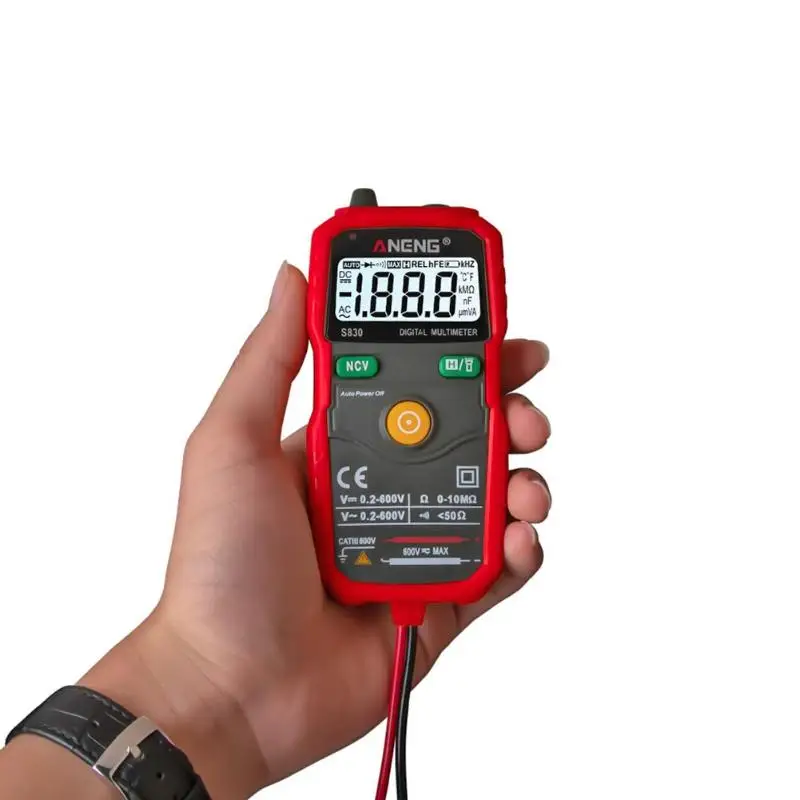 ANENG S830 Цифровой мультиметр высокой точности AC/DC Вольтметр Омметр тестер напряжения тока w/светильник-вспышка NCV умный мультиметр
