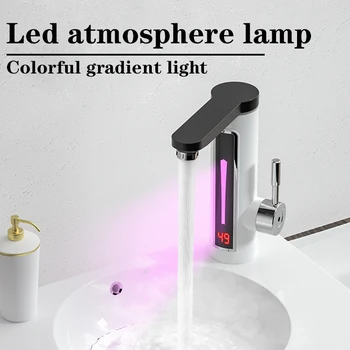 

3300W Electric Hot Water-Heater Faucet LED Ambient Light Temperature Display Instant Heating Tap 3S Quick Heating 360 Rotatable