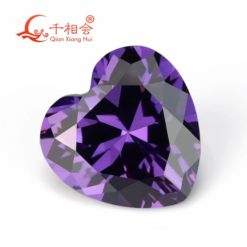

3-15mm pink yellow orange heart shape various colors cubic zirconia loose cz stone