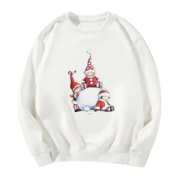 

Spring Autumn Fashion Cute Harajuku Толстовка Full Sleeve Gothic Christmas Elves Hatless Hoodie Sweatshirt Women Clothes Jacket