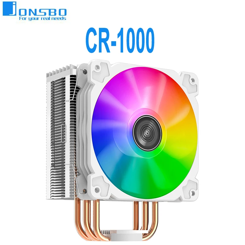 JONSBO CR1000 Desktop computer rgb air cooling cpu radiator intle 1155 amd am2 ARGB LED effect 9CM CPU fan