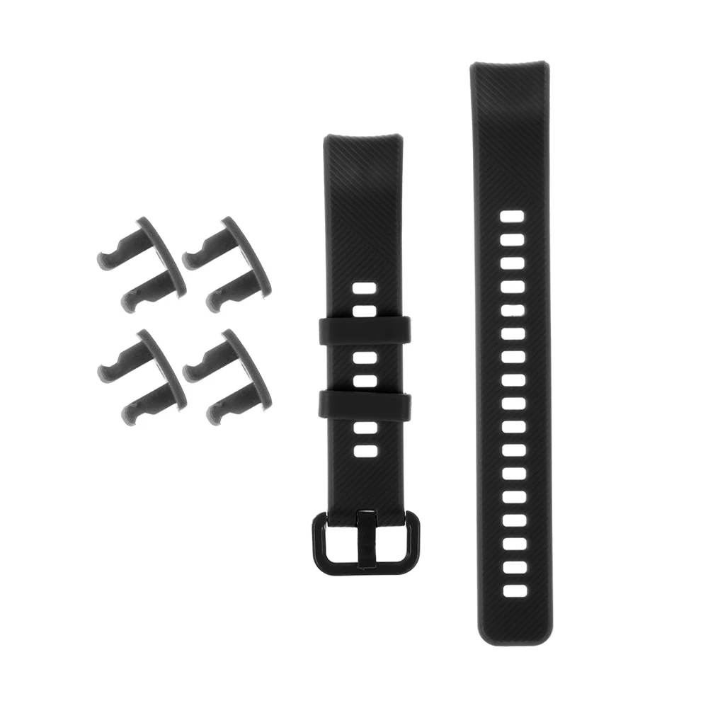 Sport silicone watch band For Huawei Honor Band 5 4 smart watch wristband Replacement Original soft fashion strap Bracelet band - Цвет ремешка: black