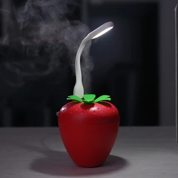 

New Strawberry Humidifier Cute USB Humidifier Handy Aroma Diffuser Humidifier with A Mini LED Light Fan