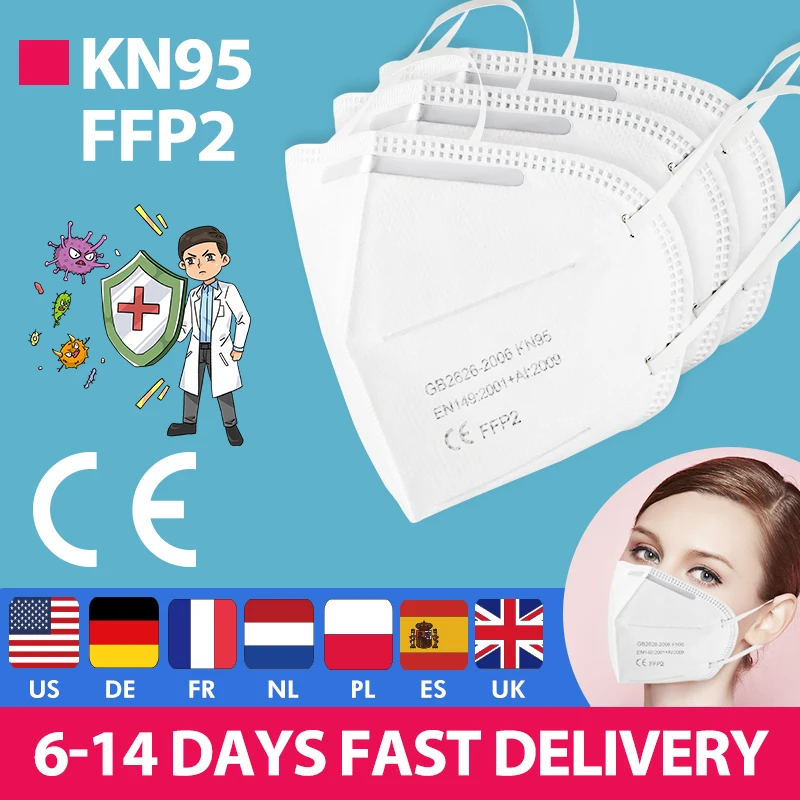 

Fast Delivery Hot Sale KN95 Fast send Dustproof Anti-fog And Breathable Face Masks N95 Mask 95% Filtration Features as KF94 FFP2