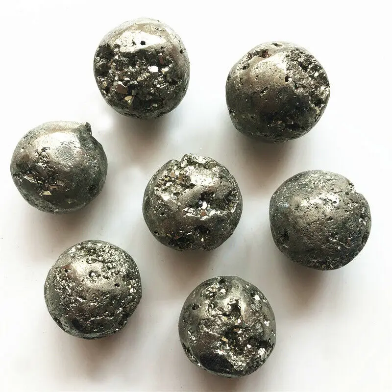 1 Piece Natural Pyrite Ore Sphere Polished Crystal Ball Healing Specimen Decoration Natural Quartz Crystals 35-40mm