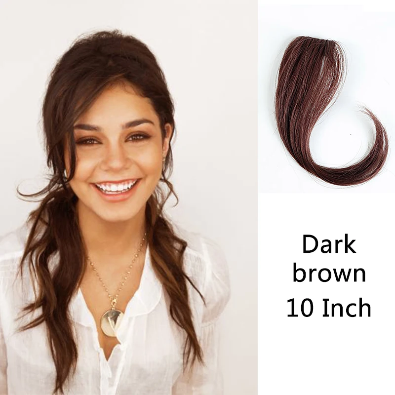 25 см, натуральный цвет, заколка для волос с челкой спереди, для женщин, синтетические волосы на заколках с челкой для наращивания, BUQI - Цвет: ZF1023-2I33
