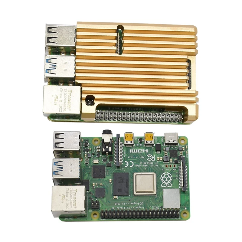 Для Raspberry Pi 4 Модель B 4 Гб ОЗУ Поддержка 2,4/5,0 ГГц wifi Bluetooth 5,0 с алюминиевым ЧПУ сплава защитный чехол