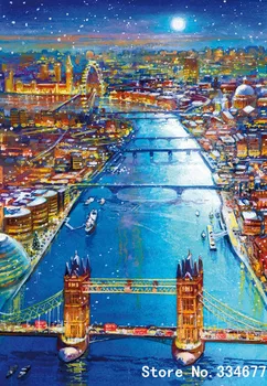 

Tower bridge scenery Oil Painting Embroidery Needlework 14CT Counted Unprinted DIY Cross Stitch Kit Handmade Art Wall Decor