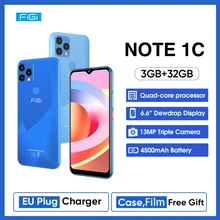 

FIGI NOTE 1C Global Version 3GB 32GB 4500mAh Smartphone Android 11 6.6" HD+ Display Quad Core 13MP Triple Camera