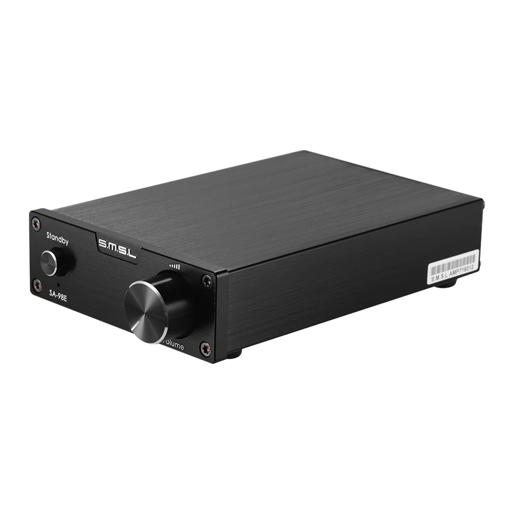 S.M.S.L SA-98E профессиональный стерео HiFi цифровой динамик аудио усилитель Amp TDA7498E с адаптером питания Алюминиевый Чехол