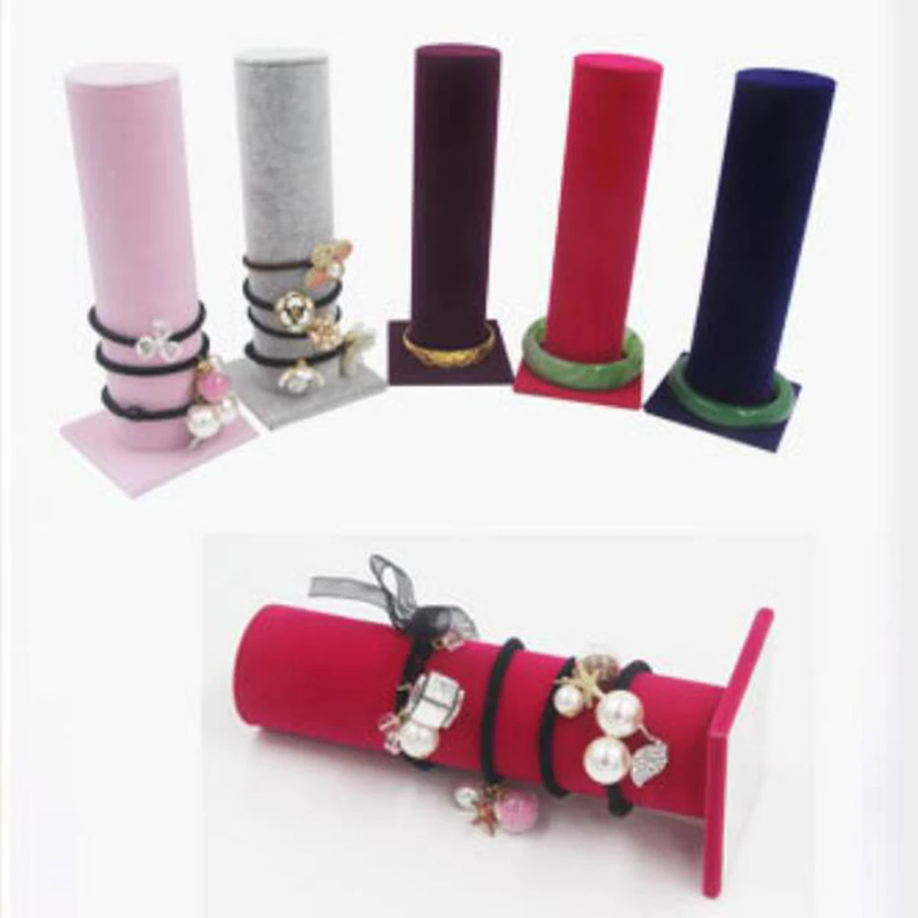Velvet Vertical Jewelry Tower Hair Band Hair Clasp Bangle Bracelet Display Bar Stand for Bracelet Bangle Watch Hair Band