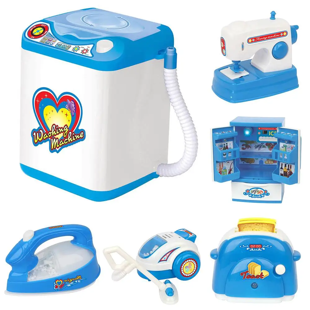 Mini Simulation Sewing Washing Machine Fridge Fan Dollhouse Furniture Kids Toy Pretend Play Speelgoed Housekeeping New