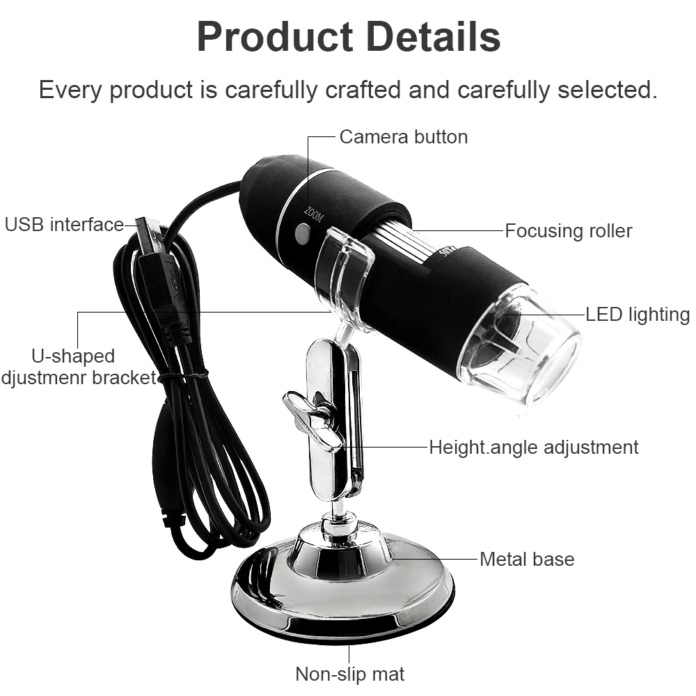 Цифровой микроскоп мега пикселей 50X-1600X 8 светодиодный USB микроскоп микроскопио Лупа электронный стерео USB эндоскоп камера