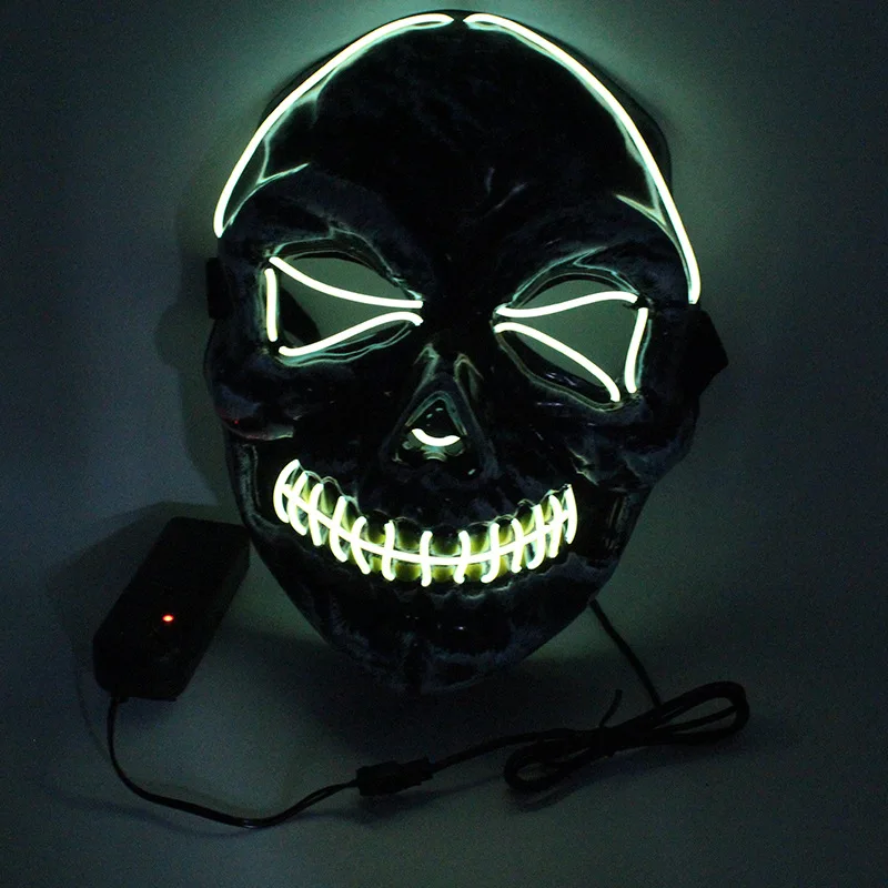 

YOMDID Led Mask Halloween Party Masque Masquerade Masks Horror Party Light Up Masks Glow In Dark Halloween Horror Glowing Props
