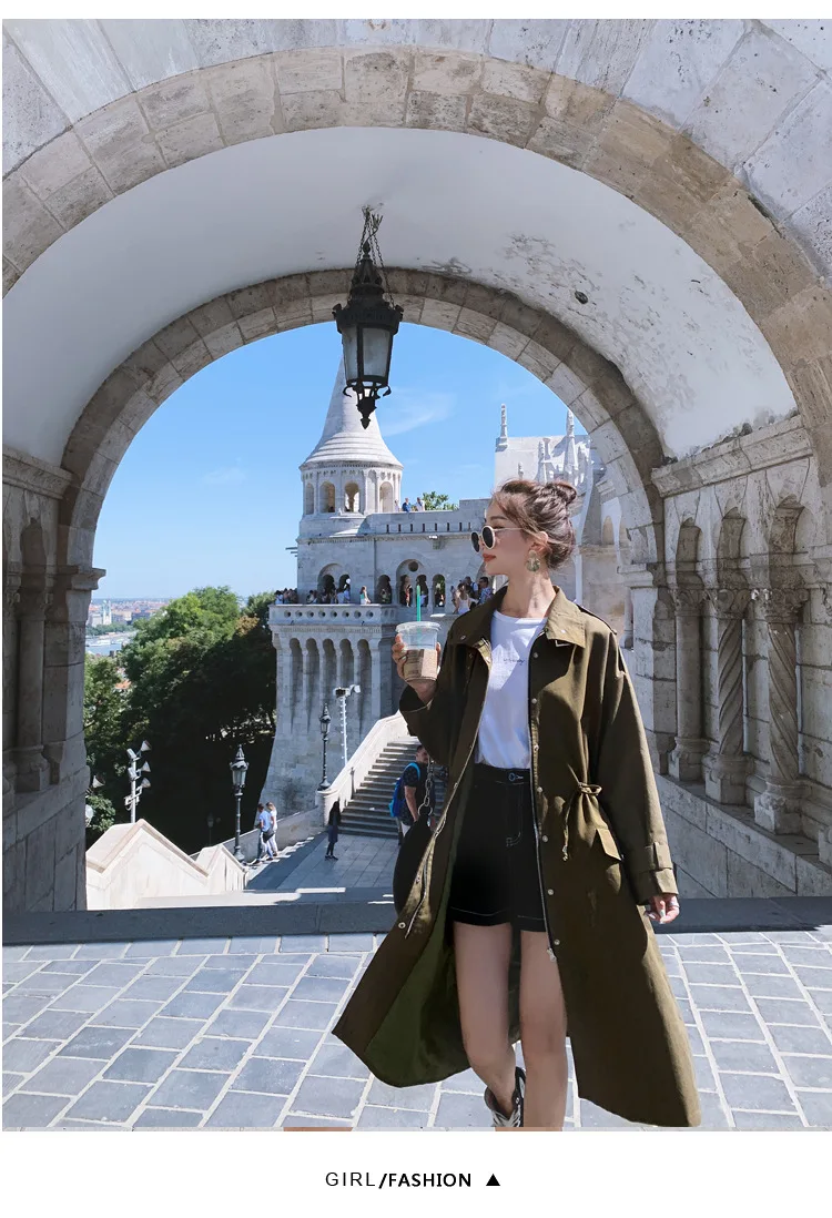 Весенне-осенний Тренч для фотосессии, повседневная короткая рабочая одежда средней длины в Корейском стиле