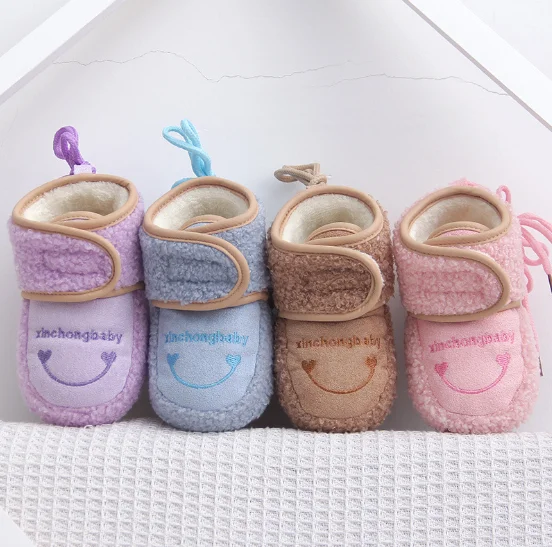 CYSINCOS/зимние ботинки для маленьких мальчиков и девочек; хлопковая мягкая подошва; высокое качество; бархатные однотонные теплые зимние ботинки из ткани с надписью