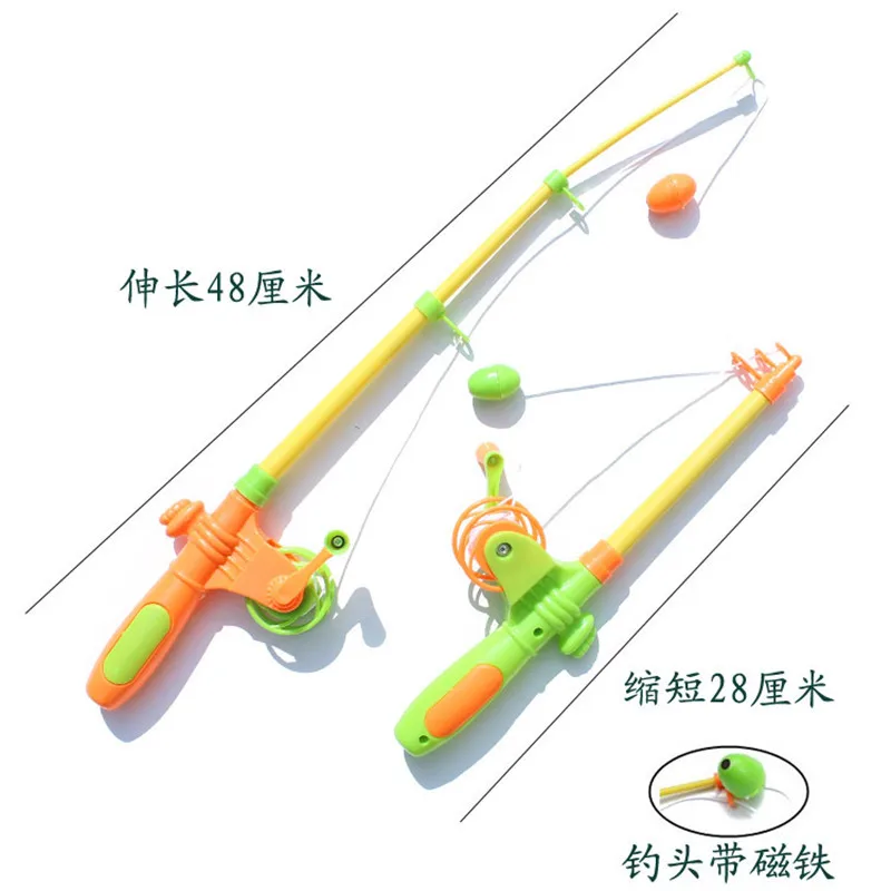 1PCS Fishing Games Children 40cm Magnetic Rod Toy Plastic Retractable Pole for Kids 3