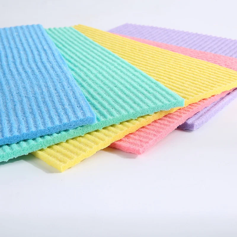 Super Absorbent Cotton Cleaning Cloth Kitchen Dish Cloth Tableware Household Cleaning Dishwashing Sponge Cloth Kitchen Tools