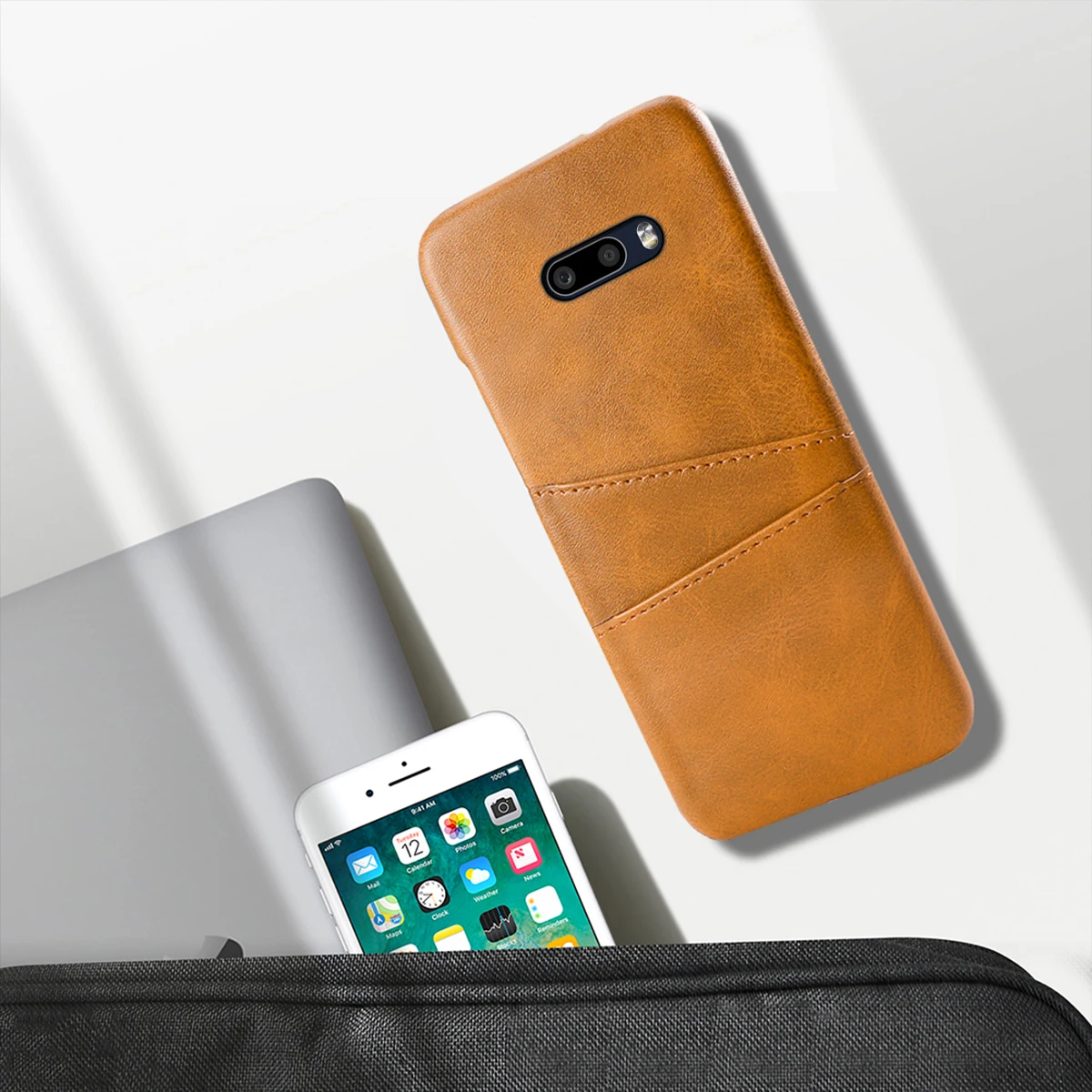 Для LG G8X ThinQ чехол-накладка, Ультратонкий Жесткий чехол для телефона из поликарбоната с защитой от царапин, тканевый чехол с 2 отделениями для карт, чехол, Fundas