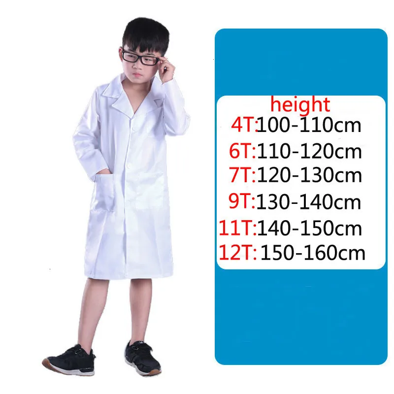 Children cosplay science white lab clothes experimental protection special class uniform doctor costume for children |