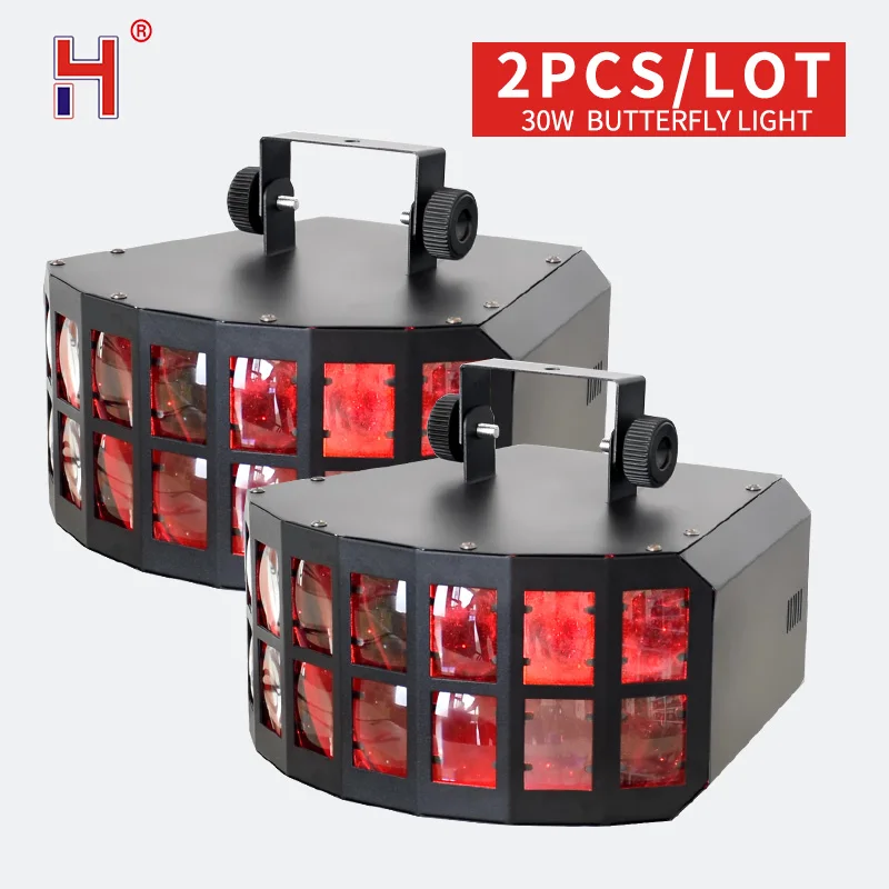 

DJ Lights Mobile RGBW Lyre LED Beam Par Light 30W Mini Double Butterfly Effect Decoration KTV Disco Wedding Party Show