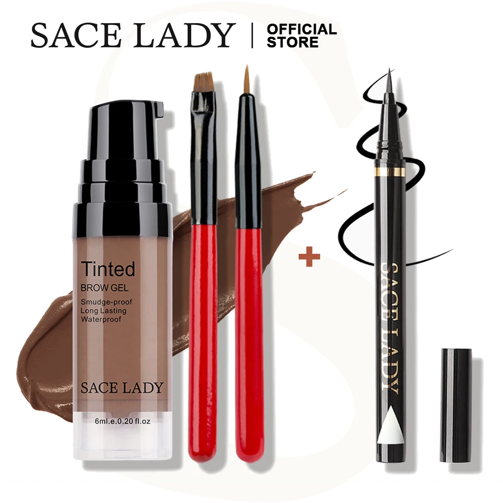SACE LADY Long Lasting Eye Liner Pencil Waterproof Eyebrow Gel Black Eyeliner Tint Paint Makeup Brush Set Cosmetic Wholesale | Красота и
