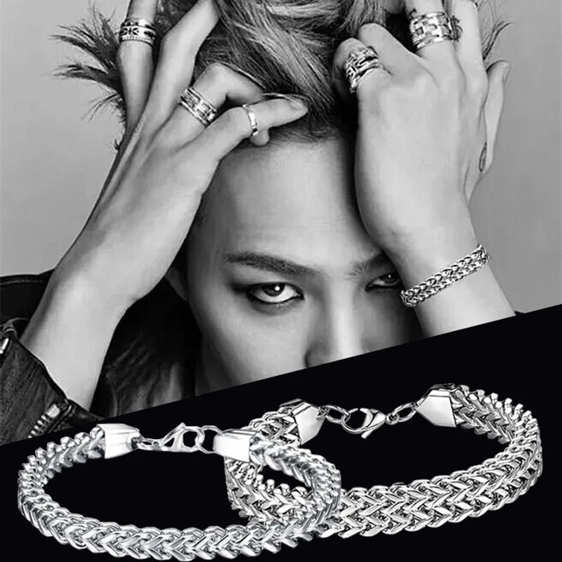 Роскошный мужской браслет, двухслойная цепочка из змеиных костей, кубинские браслеты, модные мужские ювелирные изделия