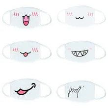 1 шт., Kawaii, противопылевая маска, Kpop, хлопковая маска для губ, милый аниме, мультфильм, рот, муфельная маска для лица, смайлик, маски Kpop